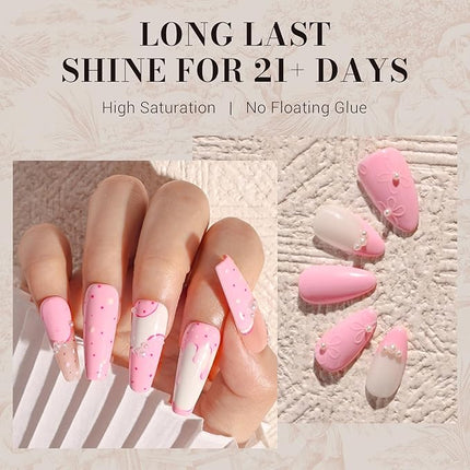 MelodySusie 15ML Gel Nail Polish,Milky Pink Macaron Color Nails Soak Off UV LED Creamy Pink Gel Polish Gift for Women Nail Art Manicure Salon DIY Nail Design Decoration at Home-012