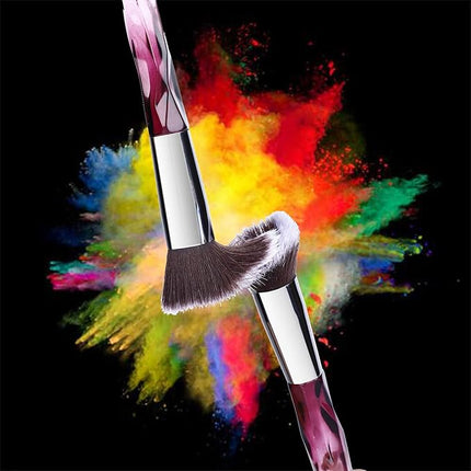 XMOSNZ Makeup Brushes 15pcs Make up Brushes Crystal Handle Highlighter Makeup Foundation Makeup Make Up Brush Sets Eyebrow Brush Professional with 4 Makeup Sponge