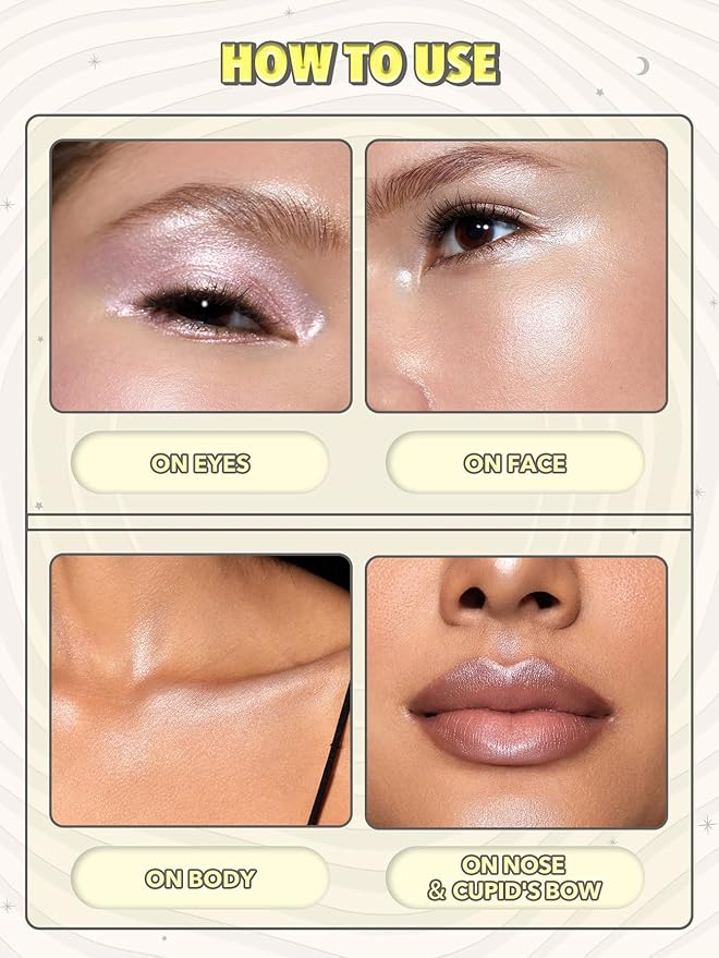 SHEGLAM Lunar Glow Highlighter Face Highlighter Multichrome Glitter Shimmer Highlighter Makeup Eye Face Body Highlighter Illuminator, Silky Creamy Eyeshadow-Vanilla Frost