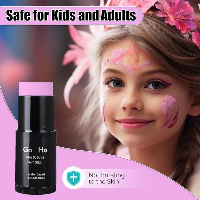 Go Ho Light Pink Face Body Paint Stick,Water Based Washable Face Paint Stick,Non-toxic Full-coverage Cream Light Pink Body Paint for Adults Children Halloween Cosplay SFX Makeup