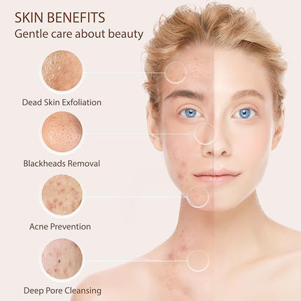 Facial Cleansing Brush Face Scrubber Exfoliating Cleaning Skin Care Cleanser Wash Women Girls Electric Beauty Powered Exfoliator Skincare Spin Tools Scrub Washer Self Care by VISOFO (Rubellite)