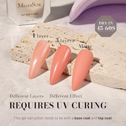 MelodySusie Coral Orange Gel Nail Polish, 0.5 fl oz Soak Off UV LED Creamy Orange Gel Polish Christmas Gift for Women Nail Art Manicure Salon DIY Nail Design Decoration at Home-1661