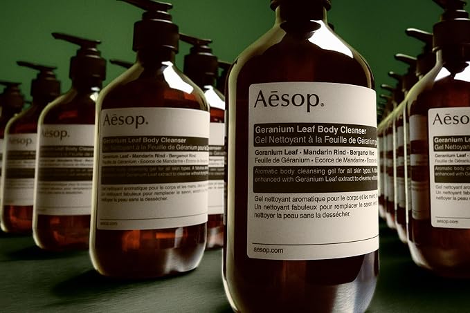 Aesop Geranium Leaf Body Cleanser Refill | Invigorating Gentle Cleansing Gel | Green, Citrus, Fresh | 16.9 fl oz