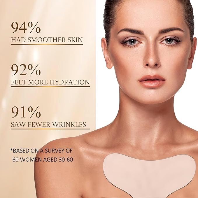 4 Pcs Silicone Chest Wrinkle Patches, Extra Large Reusable Anti-Aging Pads, Chest Patch for Deep Fine Line & Wrinkle Treatment, Overnight Medical Grade Wrinkle Pad for Women, Skin Hydration