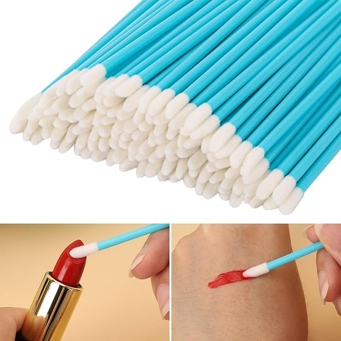 700 Piece Disposable Lip Wands - Lip Brushes, Lipstick & Gloss Applicators - Lint Free Makeup Applicator Brush Beauty Tool - Blue