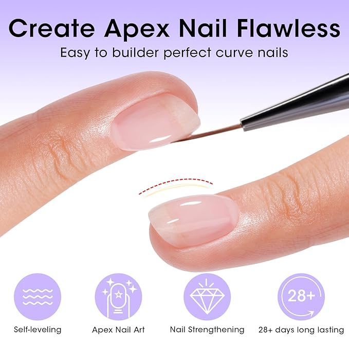 GELLEN Builder Gel for Nails, 18ml Clear Nail Extension Hard Gel in Bottle, Soak off Long Lasting U V Cured Nail Strengthener for Salon Quality Nail Art