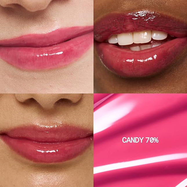 fwee 3D Voluming Gloss 70% (Rich) | Candy 70% l High Shine, Non-Sticky Lip Gloss for Makeup | Long-Lasting, Moisturizing Gel Formula | 30%, 70% Pigment Options | 5.3g