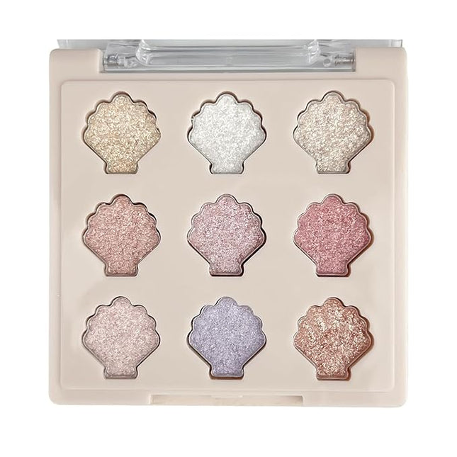 K'APEINE 9Colors Eyeshadow Palette,Fine Shimmer Eyeshadow Pink Glitter Makeup Palette Spakle Pearlescent Eye Shades Diamond Bright Makeup Kit Highly Pigmented Long Lasting for Women Girls Daily,Party