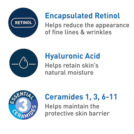 CeraVe Anti-Aging Face Cream SPF 30, Anti-Wrinkle Retinol Cream with Hyaluronic Acid and Ceramides, 1.76 oz