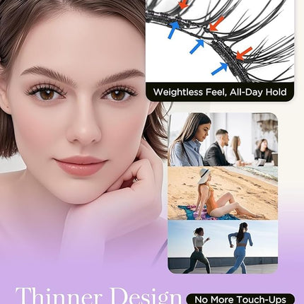 BEYELIAN Magnetic Eyelashes with Applicator, Soft Magnetic Lashes Natural Look Comfortable & Secure Fit Easy to Apply Reusable SME35-2