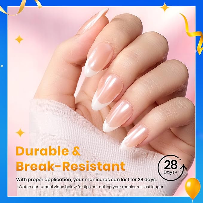 Beetles Short Almond Nail Tips: 12 Sizes 288 PCS Half Matte Full Cover Gel Tips Clear Acrylic Gel Nail Tips Almond Shape for DIY Extension