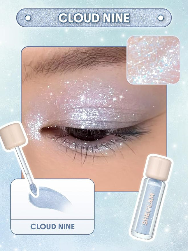 SHEGLAM Airglow Eye Tint 16 Hours Long-Lasting Liquid Eyeshadow Shimmer High-Impact Color Single Eyeshadow - Cloud Nine