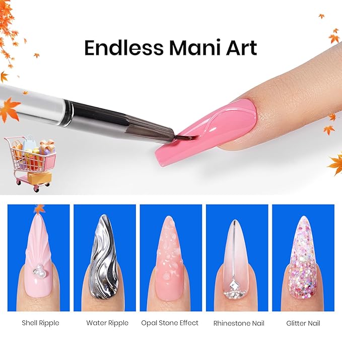 Beetles Builder Gel for Nails, 60g Sculpture Hard Gel with Dual Nail Pen Forms for Nail Thickening, 10 in 1 Manicure Extension UV Strengthener for Manicurist and Nail Art Major