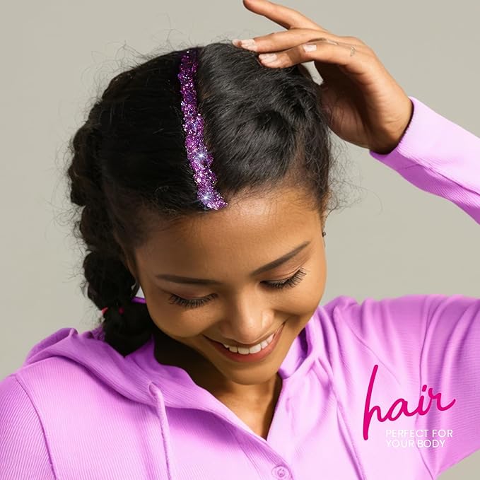 Teenitor Body Glitter, Face Glitter, Hair Glitter Gel, 80g/2.8oz Makeup Rave Purple Glitter Gel for Face and Body