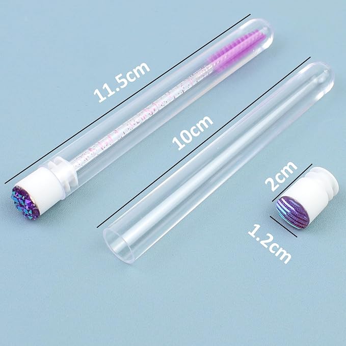 20 Sets Mascara Wand Tube Diamond Eyelash Spoolies Purple Mascara Brushes Lash Brush Makeup Tool Applicator Eyelash Brush Tubes Makeup Brush (4C-Purple)