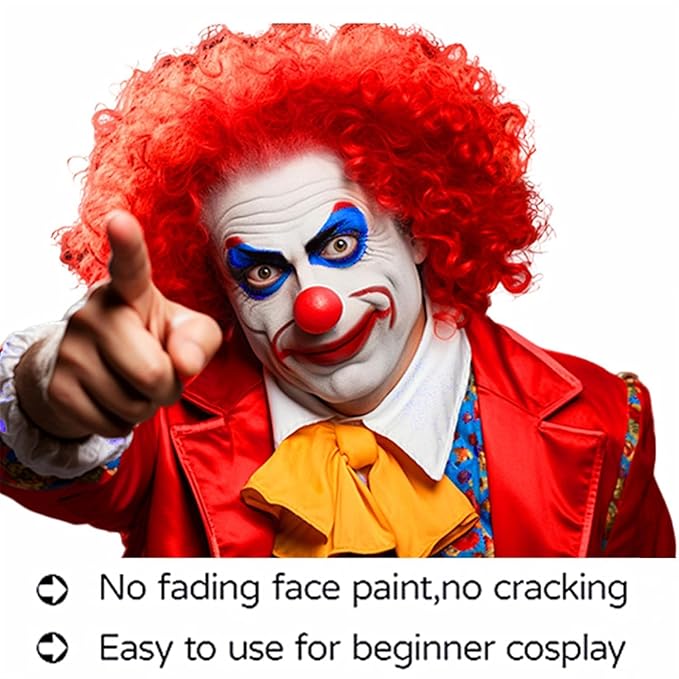 Go Ho Water Based Red Face Body Paint Stick,Non-Toxic Face Painting,Easy-to-use Facepaint for Halloween SFX Zombie Skeleton Devil Clown Cosplay Costume Makeup,0.63oz