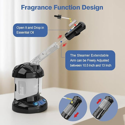 Hair Steamer Kingsteam 2 in 1 Ozone Facial Steamer, Design for Personal Care Use at Home or Salon Barber