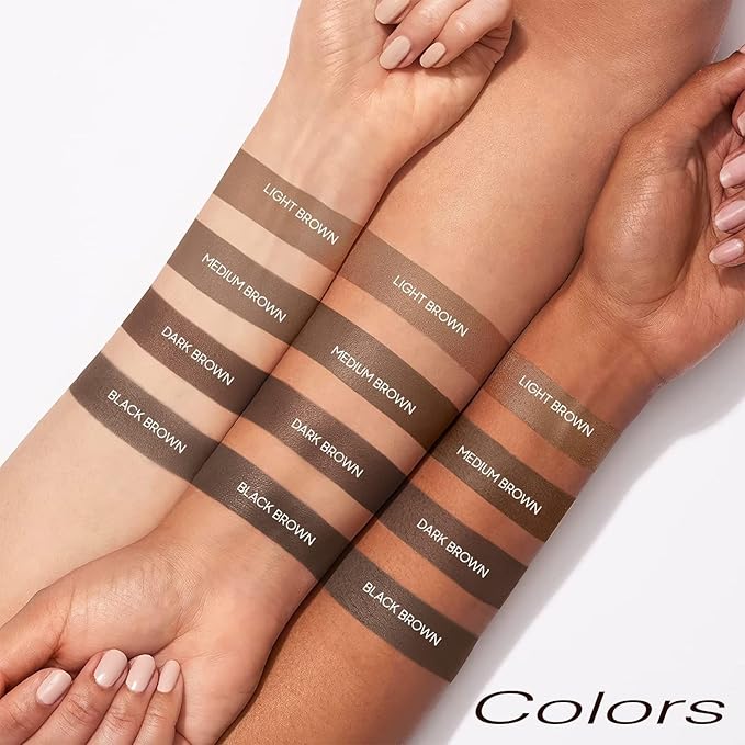 Eyebrow Stamp Stencil Kit - Eyebrow Powder and Eyebrow Stencils for Shaping with Eyebrow Brush, Long-Lasting Waterproof Brow Shaping Kit with 24 Reusable Thin & Thick Eyebrow Stencils (Light Brown)