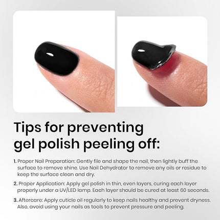 Beetles 3 Pcs No Wipe Gel Top Coat Base Coat & Black Gel Nail Polish Set, Shine Finish and Long Lasting, Soak Off LED Lamp Base Top Uv Lamp Nail Art Manicure Gifts for Women