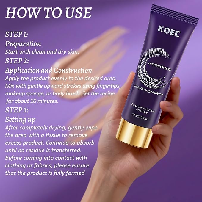 Body Coverage Perfector - Waterproof Leg & Body Makeup, Tattoo Cover Up, Scar & Vein Concealer, 24H Wear, Natural Radiance, 3.5 Oz (Natural Radiance)