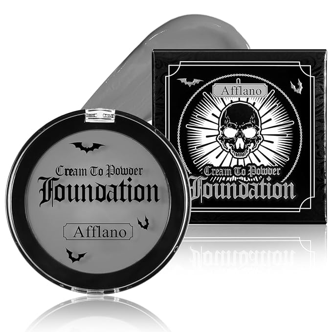 Grey Face Paint Foundation Makeup, Washable Oil Based Gothic Grey Body Paint | Waterproof Gray Contour, Non-Toxic Cream Face Painting for Halloween FX Makeup,Zombie,Corpse Bride,Clown,Cosplay,Theater