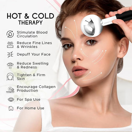 Ice Globes for Facials | Unbreakable Steel Cooling Roller | Cryo Sticks for Face | Massager for Face Neck & Eyes | Skin Care for Dark Circles, Puffiness, Wrinkles, Collagen Production (Black)