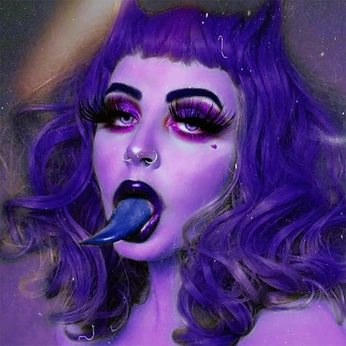 Mysense Purple Face Body Hair Paint Stick,Water Based Washable Temporary Hair Color,Non-toxic Cream Body Paint for Adults and Children Halloween Costume Ursula Sea Witch Amethyst Cosplay Makeup,0.5oz