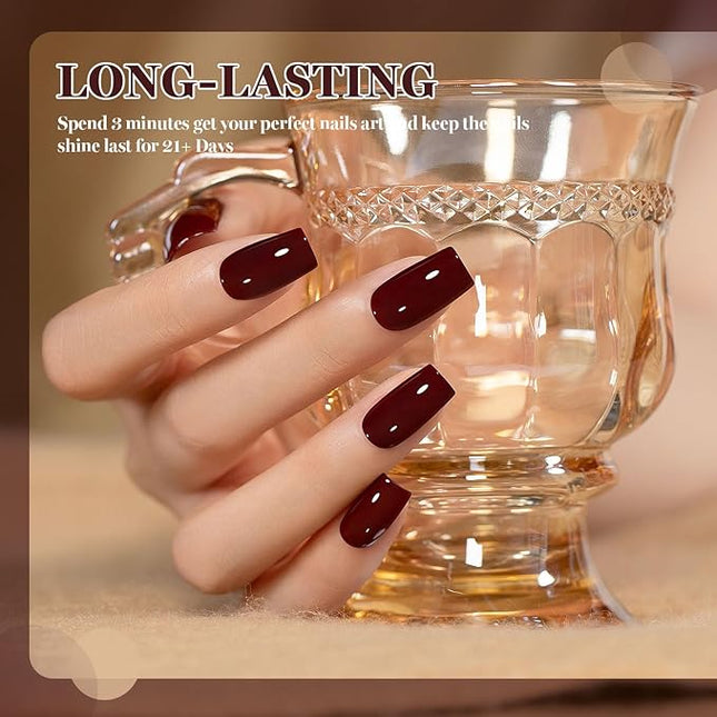RARJSM Burgundy Gel Nail Polish 1PCS 15ML Long Lasting Opaque Milky Deep Wine Red Creamy Gelpolish Soak off U V Curing Required Nail Art French Manicure Salon DIY at Home