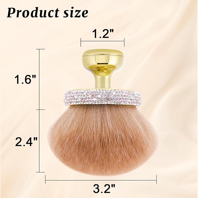 UNIMEIX Extra Large Body Makup Brush for Self Tanner with Drawstring Bag, 3.2 Inch Blend and Blur Body Sunscreen Applicator for Face, Legs, Body, Cream and Foundation (Gold)