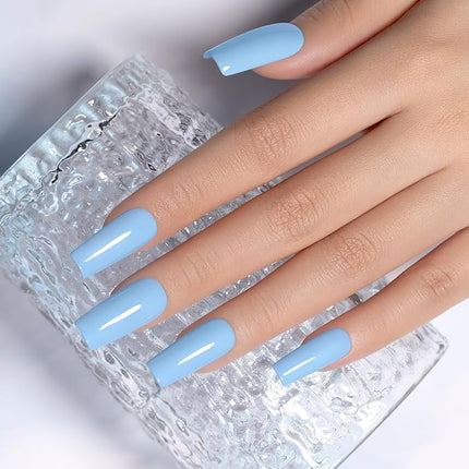 RARJSM Light Blue Gel Nail Polish Pastel GelNailPolish 1PCS 15ML Sky Blue GelPolish Spring Summer Gel Polish Soak off U V Curing Required Nail Art Starter Salon DIY at Home
