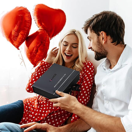 MAANGE Makeup Brush Set with Case Double-ended Makeup Brushes for Foundation Contour Liquid Powder Concealer Eye Shadows Cream Cosmetics Blending Blush Makeup Tools (Coffee Brown, 13 PCS)