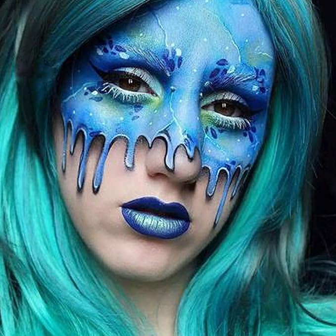 MEICOLY Blue Face Body Paint Stick(1.06 Oz), Scary Clown Blue Makeup Face Paint,Blue Eye Black Baseball,Body Paint for Halloween Special Effects Smurf Mystique Cosplay Avatar SFX Makeup