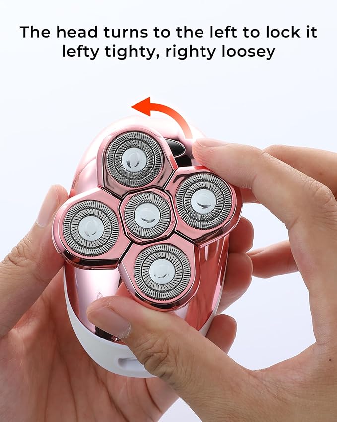 Electric Razors for Women, 5-in-1 Rechargeable Body Shaver - Waterproof Wet Dry Hair Remover - Trimmer for Lady Face Underarms Legs