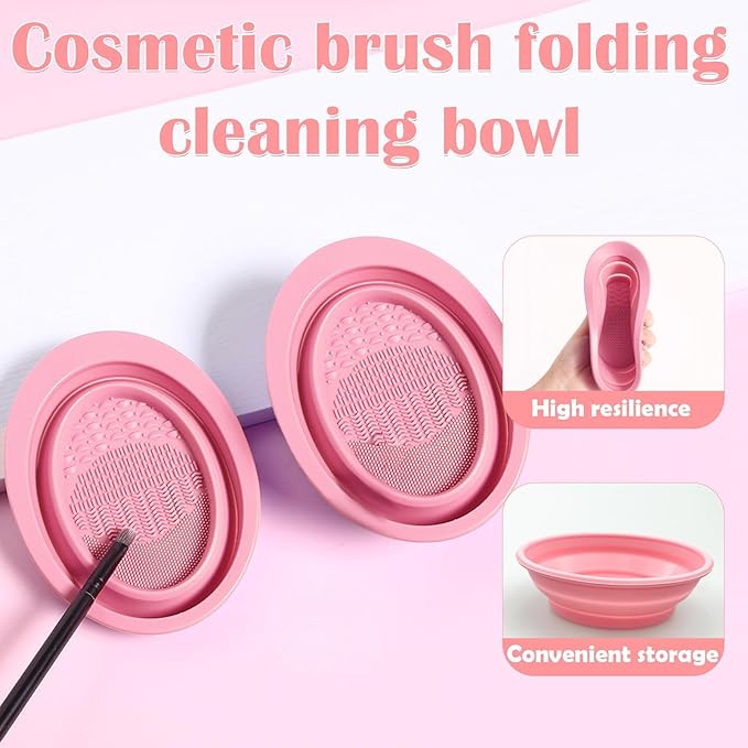 Makeup Brush Set, 48Pcs Makeup Brushes Set Professional Kit for Beginner, Premium Synthetic Foundation Concealers Powder Eye Shadows Blush Make up Brushes with Makeup Sponge, Pink