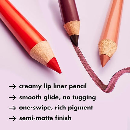 e.l.f. Cream Glide Lip Liner, Highly-Pigmented Pencil For Shaping & Sculpting Lips, Semi-Matte Finish, Vegan & Cruelty-Free, Fuschia Forward
