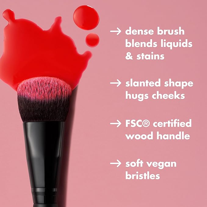 e.l.f. Stain & Tint Blending Brush, Liquid Blush Brush For Blending & Creating An Even Finish, Made With Synthetic Bristles, Vegan & Cruelty-Free