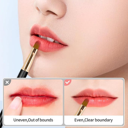Unaone [2 Pack] Lip Brush for Lipstick, Retractable Lip Brushes, Dual-ended Makeup Brush for Lipstick Lip Gloss, Include Lid