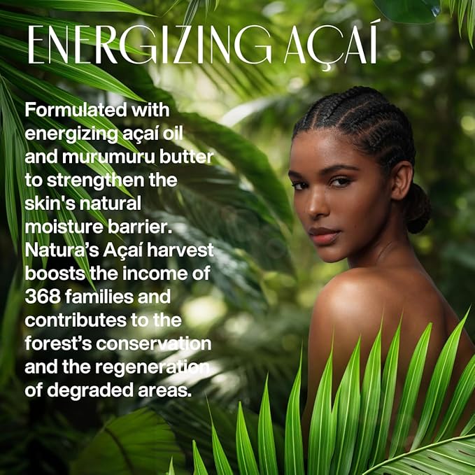 Natura - Ekos Açaí Revitalizing Bundle - Hand cream & Exfoliating Shower Gel & Body Lotion - Vegan Skin Care - Brazilian Beauty Secrets - Self Care & Body Care