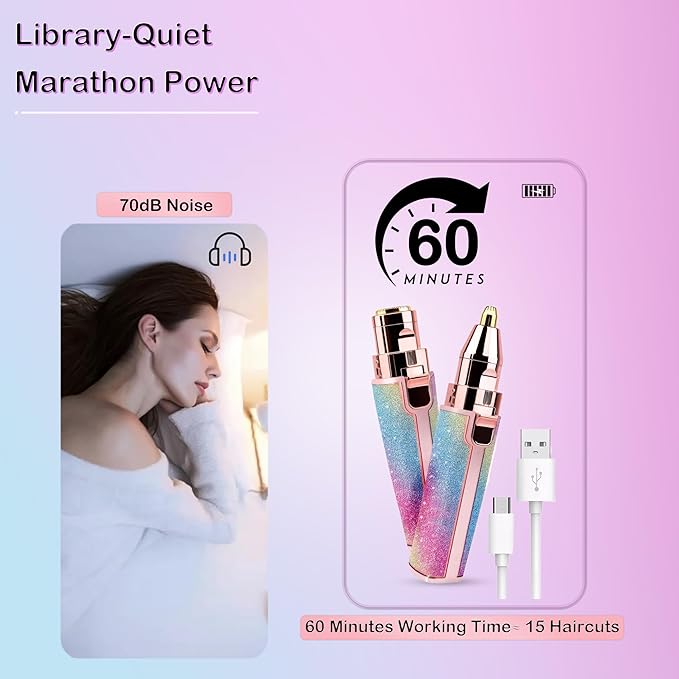 Electric Eyebrow Razor, Nose Trimmer, Nasal Hair Remover, Epilator Eyebrows Lip Fuzz, Remover Shavers Clippers Epilators Hair Removal for Women Sensitive Beauty Accessories Tools