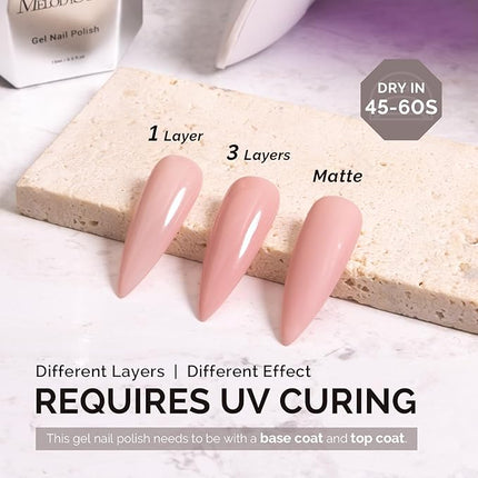 MelodySusie 15ML Pink Gel Nail Polish,Nails Soak Off UV LED Gray Pink Gel Polish Gift for Women Nail Art Manicure Salon DIY Nail Design Decoration at Home-A2405