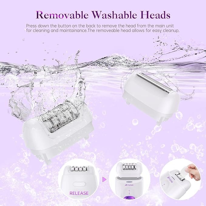Epilator,Epilators Hair Removal for Women, 2 in 1 Hair Removal Device with LED Light & USB Rechargeable, Electric Shaver for Legs,Underarms,Bikini and Full Body