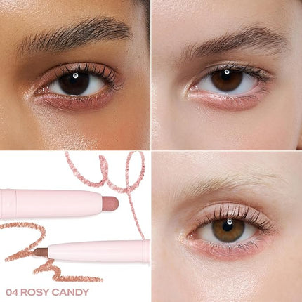 2aN Color Play Dual Liner | 2-in-1 Aegyo-sal & Shading Pencil | Long-Lasting Pearl & Matte Duo Liner for K-Idol Eye Makeup | Easy to Blend, All-Day Wear (0.006oz+0.02oz) (04 Rosy Candy)