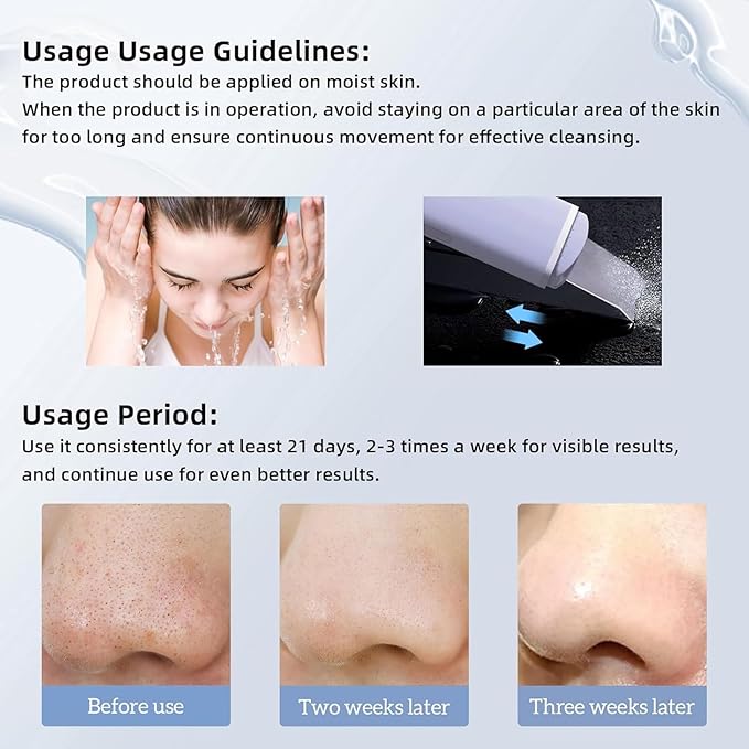 GUGUG Skin Scrubber Face Spatula Skin Spatula Pore Cleaner Blackhead Remover Tools for Facial Deep Cleansing-4 Modes, Purple