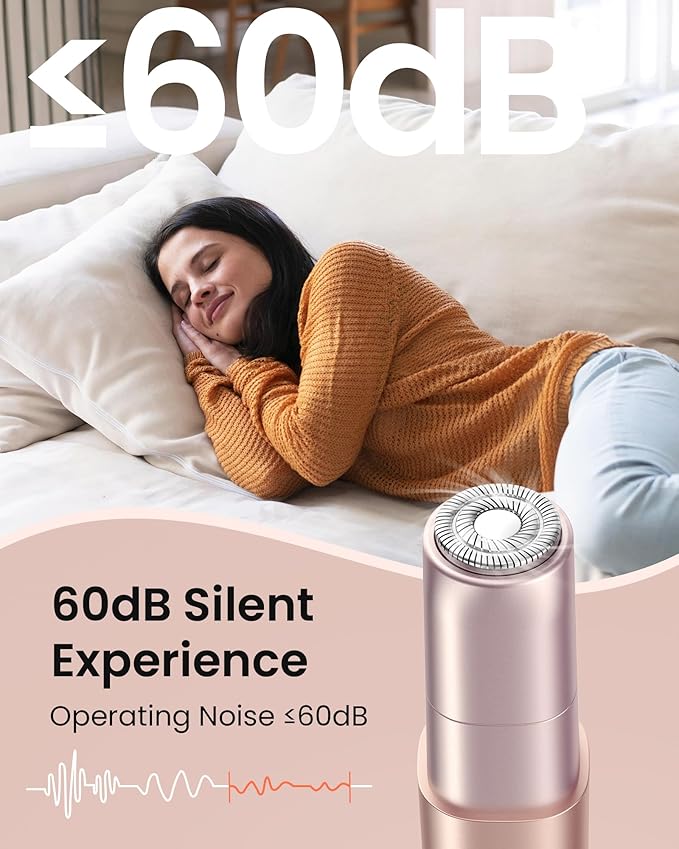 Facial Hair Remover for Women: Painless Rechargeable Face Shaver for Women with 2 Replacement Heads, Electric Hair Removal Device for Peach Fuzz Upper Lip Chin & Face