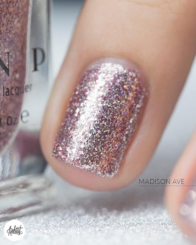 ILNP Madison Ave - Antique Pink Holographic Metallic Nail Polish