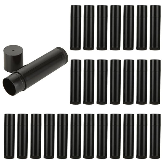 CertBuy 100 Pack Lip Balm Tubes, 5ml / 5g Empty Lip Balm Tubes with Cap Black, for DIY Make Up (69 x 17 MM)