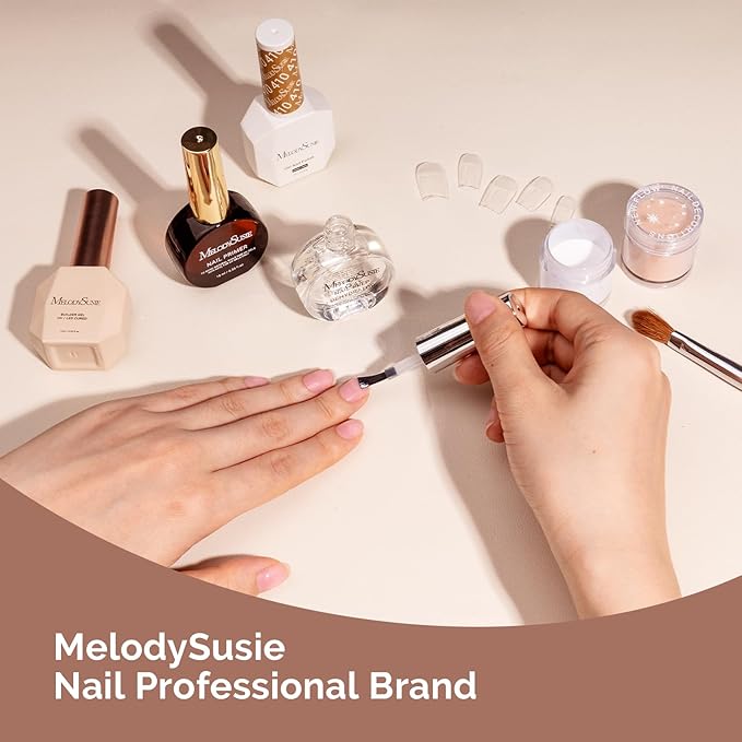 MelodySusie 2PCS Nail Dehydrator and Primer, Professional Natural Hema Free and Acid Free Primer,Dehydrator for Acrylic Powder and Gel Nail Polish,Fast Dry 15ML