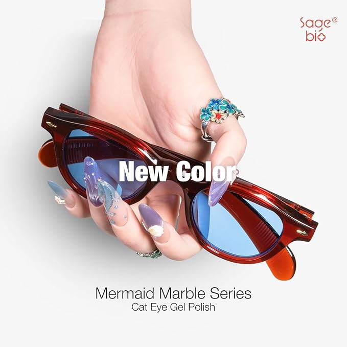 15ml Cat Eye Gel Nail Polish with Magnet Shimmer Glass Bead Effect 05