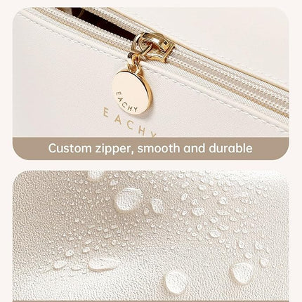 EACHY Travel Makeup Bag,Large Capacity Cosmetic Bags for Women,Waterproof Portable Pouch Open Flat Toiletry Bag Pattern Makeup Bag