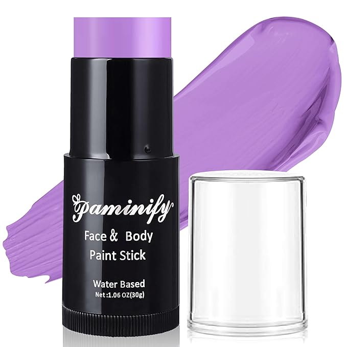 Light Purple Face Paint Stick,Water-Based Lavender Purple Body Paint Stick,Washable Full-Coverage Halloween Face Painting for Ursula Costume,Professional SFX Makeup for Cosplay,1.06 OZ